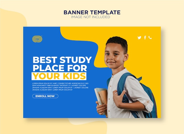 Vector back to school banner design school admission social media banner template