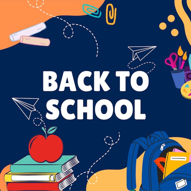 Vettore di back to school social media template