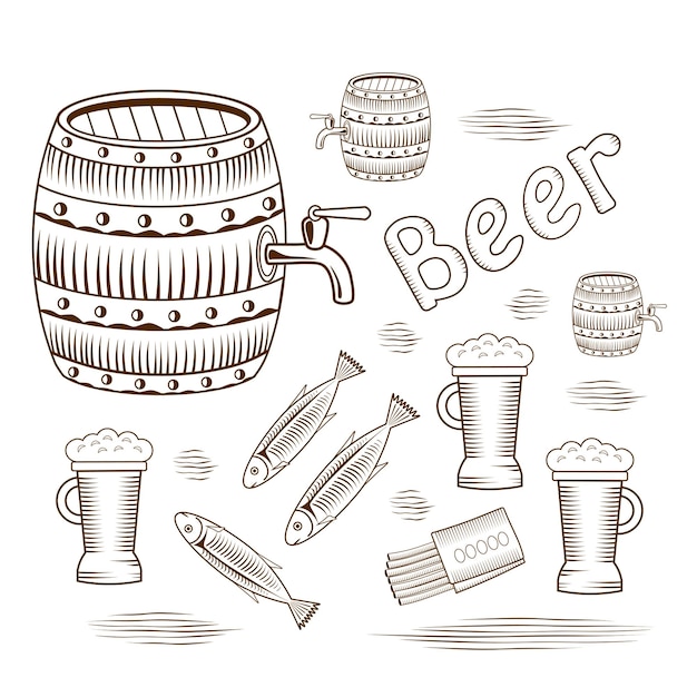 Vector vector background beer set