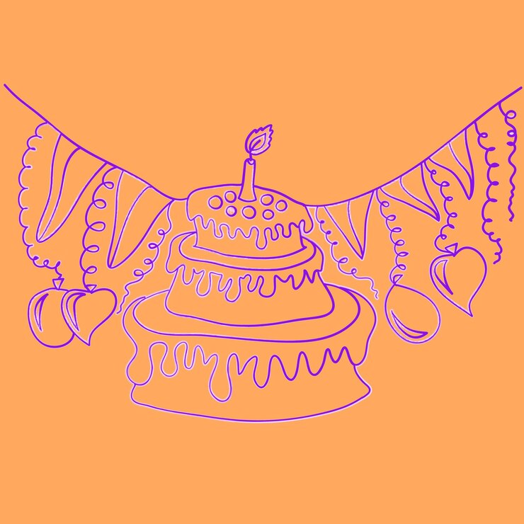 Vector vector background happy birthday celebration orange background
