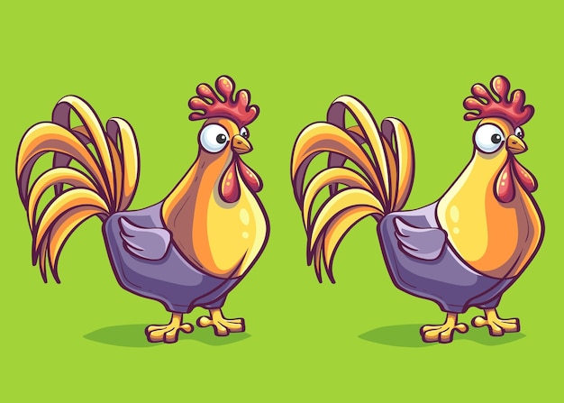 Vector background illustration the funny cartoon roosters