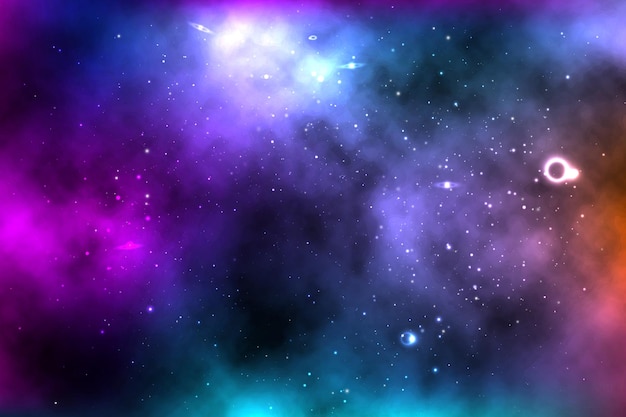 Vector vector background of an infinite space with stars galaxies nebulae