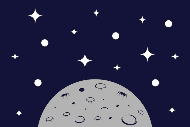 vector background moon and stars