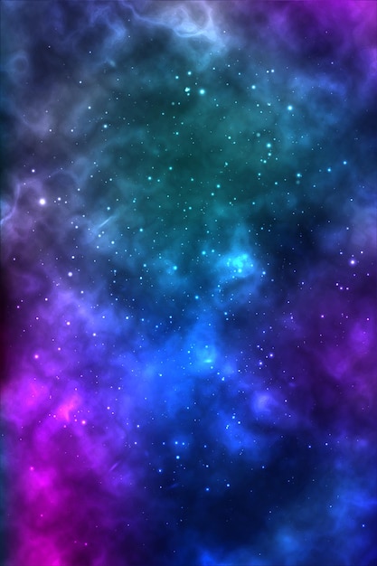 ベクトル 星、銀河、星雲と無限の空間のベクトルの背景。明るい油汚れと白い点のしみ