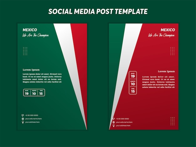 Vector background Portugal flag design with ball social media template perfect color combination