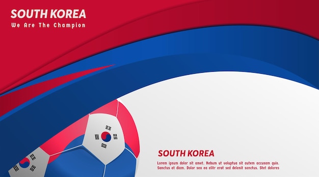 Vector background South Korea flag design with ball social media template perfect to your background template