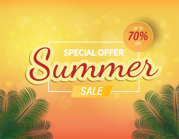 Vector vector background and special offer summer sale banner.