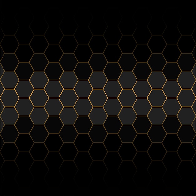 Vector background technological honeycomb black and golden - High Resolution