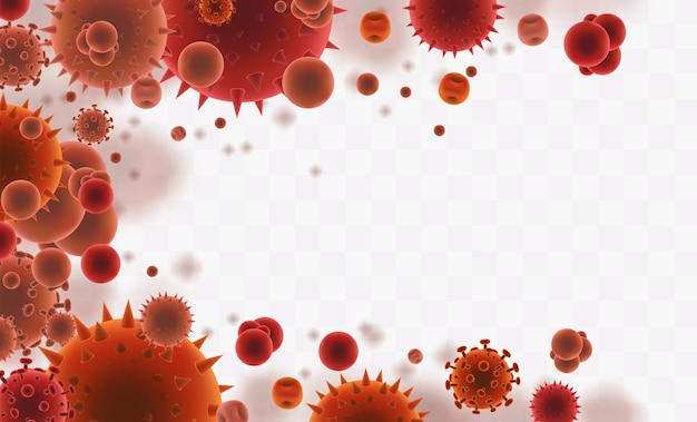 Vector background of viruses and bacteria