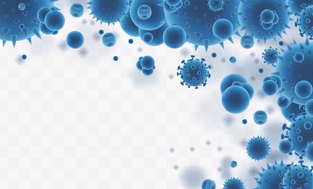 Vector background of viruses and bacteria