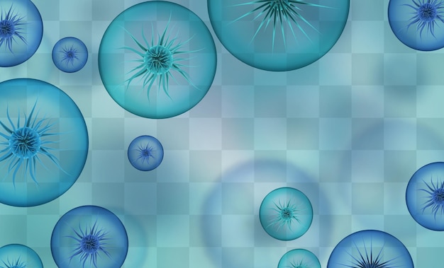 Vector background of viruses and bacteria