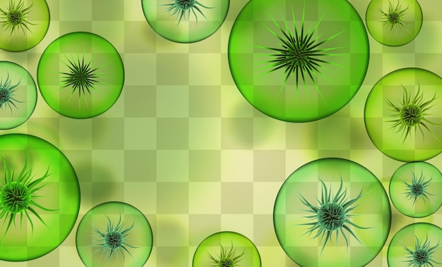 Vector background of viruses and bacteria