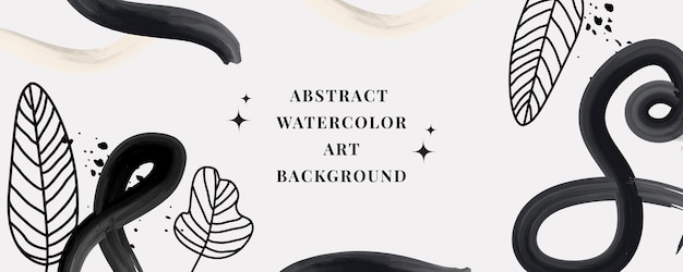 Vector background of watercolor art wallpaper design with a brush black yellow white brushes circles