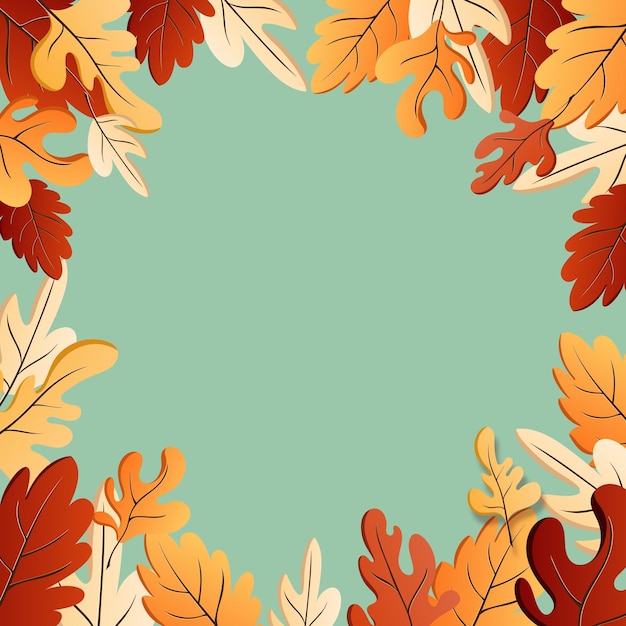 Vector background with autumn leaves. Autumn elements of different shapes