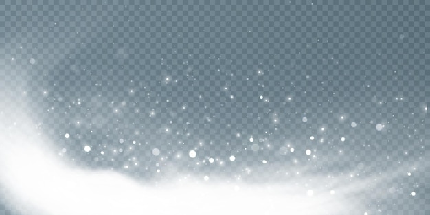 Vector background with bokeh effect and sparkles on a transparent background