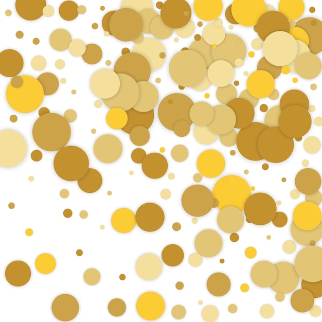 Vector background with confetti Gold confetti on white background