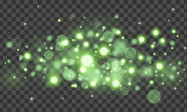 vector background with green sparkles design