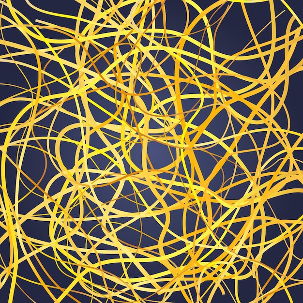 Vector vector background with moving yellow lines. bright background of curves lines.