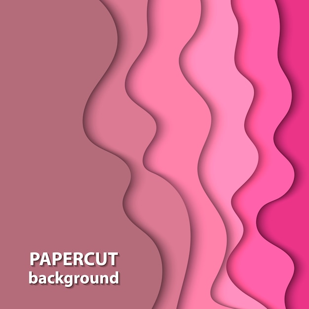 Vector background with pink color paper cut