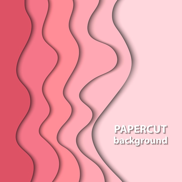 Vector background with pink color paper cut