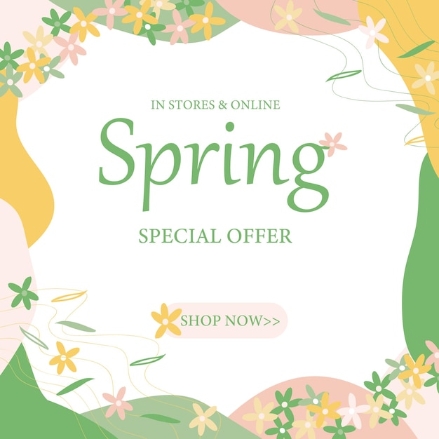 Vector vector background with spring vintage template