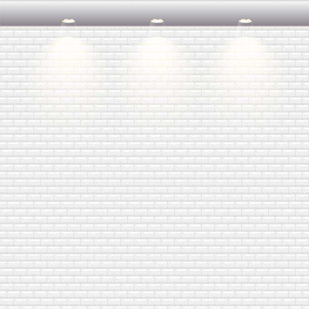 Vector background with white bricks wall.