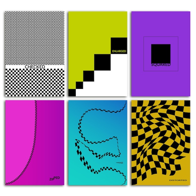 Vector backgrounds in geometric checked style - abstract covers, backdrops and design templates