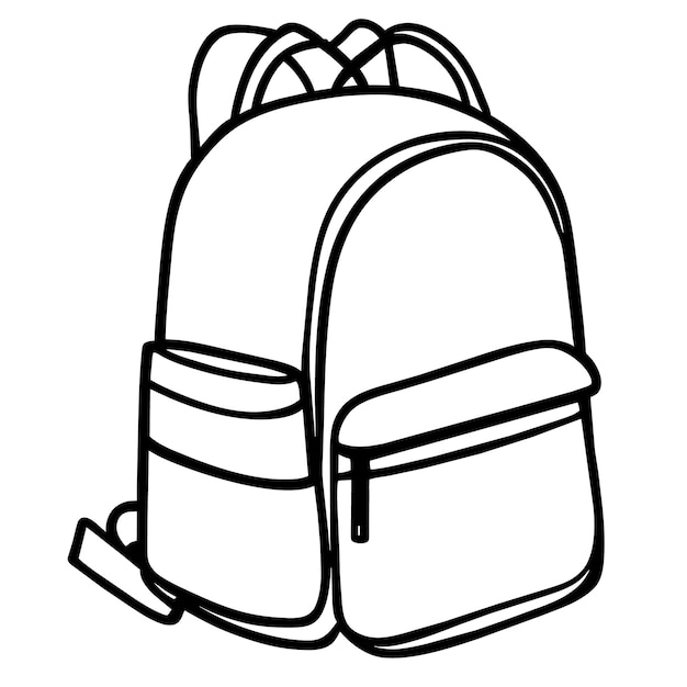 A vector of a backpack in black and white