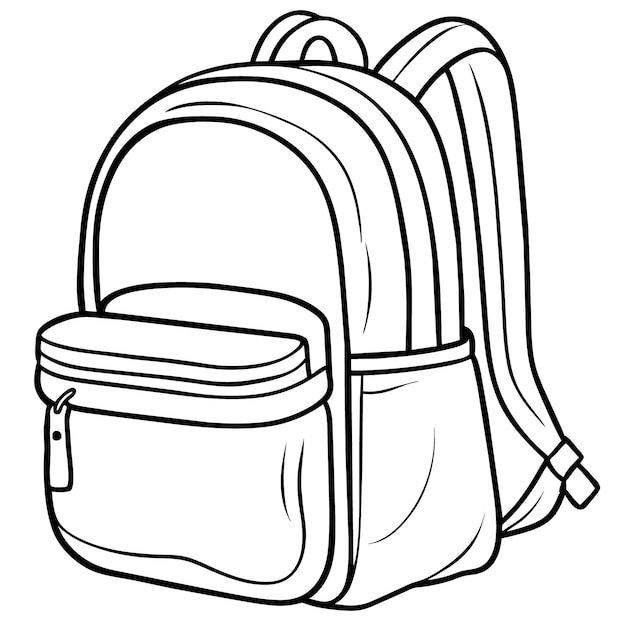 A vector of a backpack in black and white