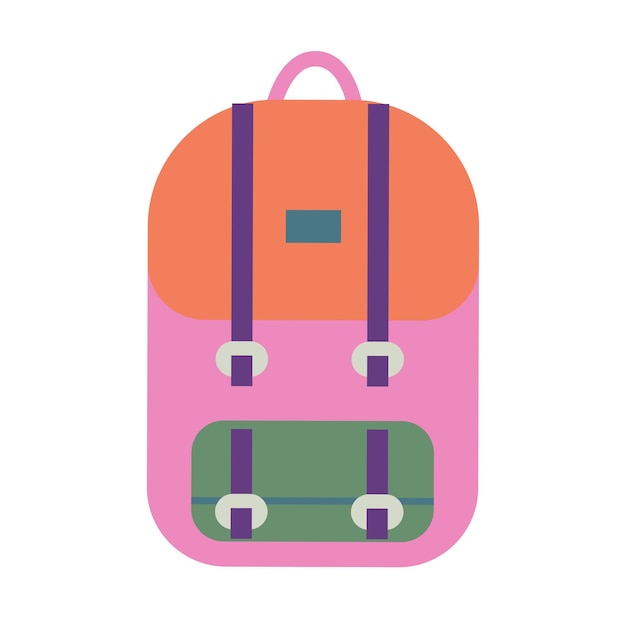 Vector backpack icon flat illustration