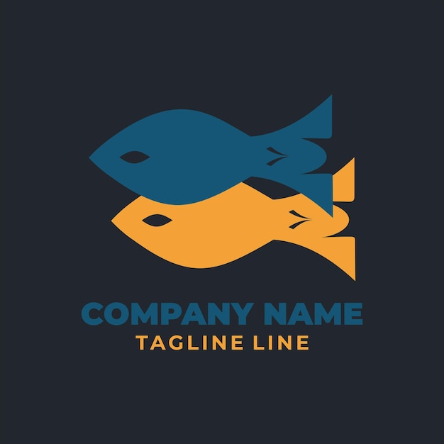 Vector badge fish logo design