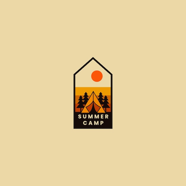 Vector a badge logo of mountain camp