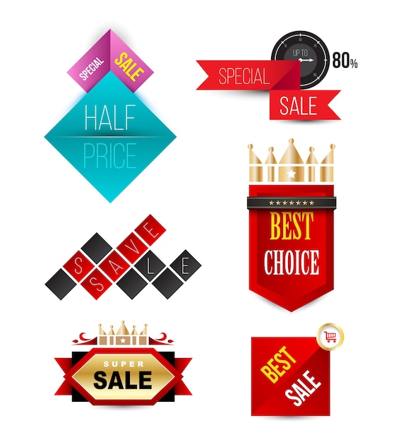 Vector badges linten en banners