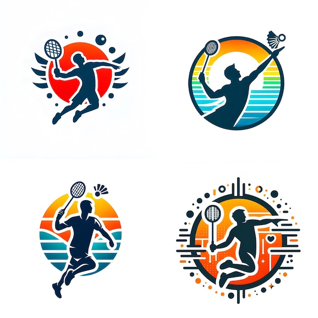 Vector vector badminton logo design