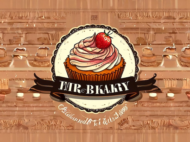 Vector vector bakery banner with cupcake isolated