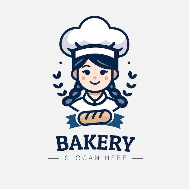 Vector vector bakery shop logo emblem and mascot template