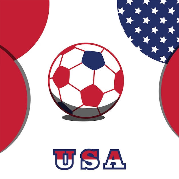 Vector ball background with america flag vector illustration and text perfect color combination