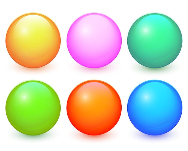 Vector vector balls 3d set of colorful circles spheres