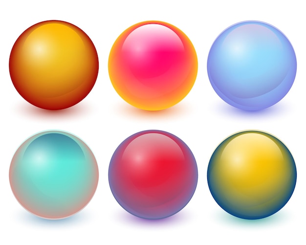 Vector balls 3d set of colorful circles spheres