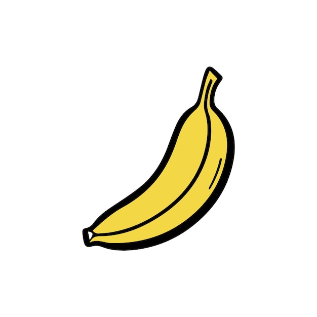 vector banana line color illustration icon