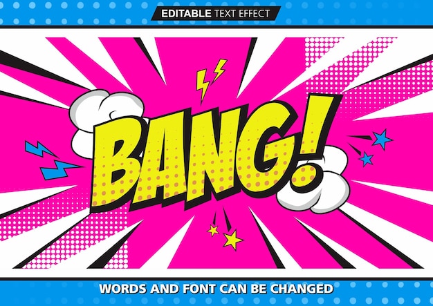 Vector vector bang retro comic style text effect