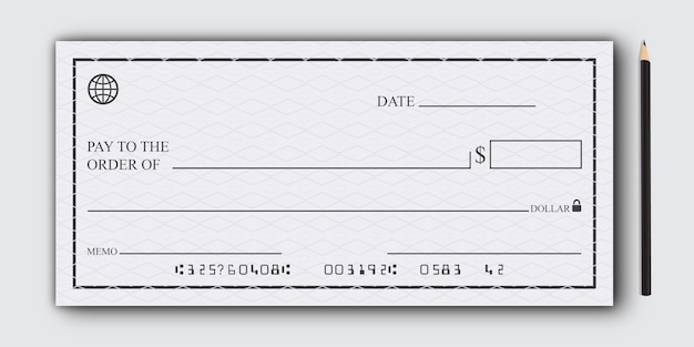 Vector bank check vector money cheque chequebook design