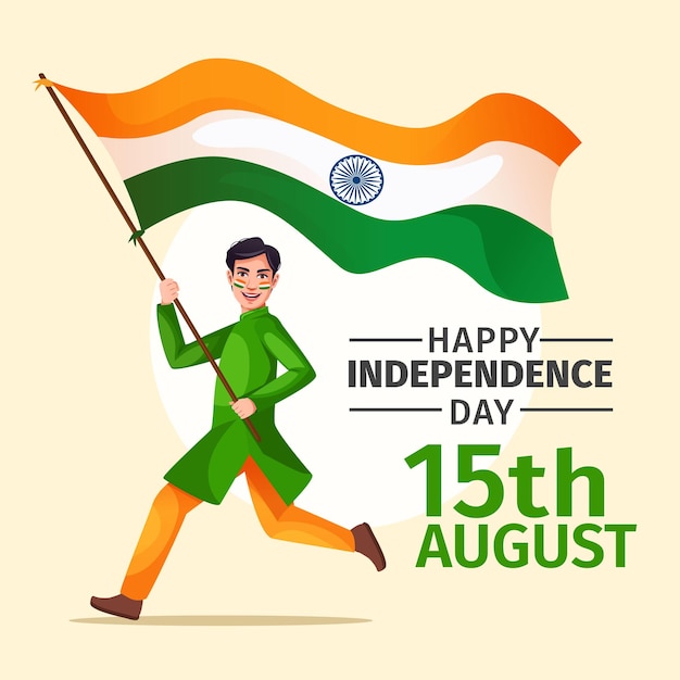 Vector banner design of 15 august happy independence day