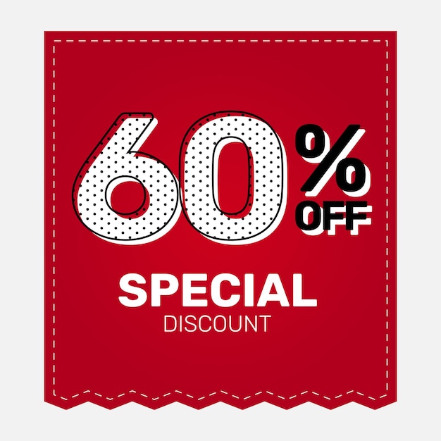 Vector Banner Extra discount sticker label Discount label with 60 percent off Price reduction