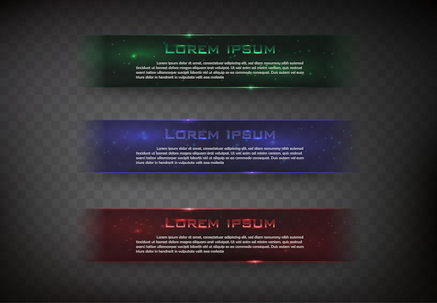 Vector banner glossy  square for web color green blue and red