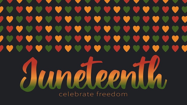 Vector banner Juneteenth celebration ending of slavery in USA African American Emancipation Day