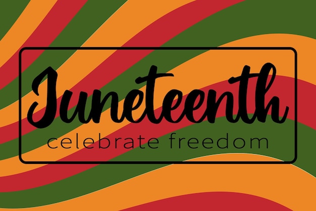 Vector vector banner juneteenth celebration in usa african american emancipation day