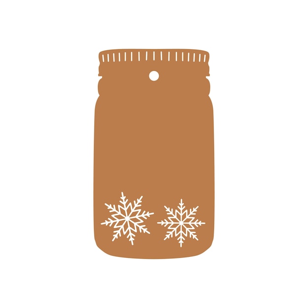 白い背景の上の雪片とクリスマス jar タグのベクター バナー