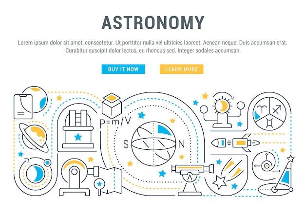 天文学のベクターバナー。