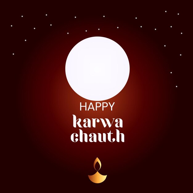 Vector banner ontwerp van happy karwa chauth cartoon stijlsjabloon